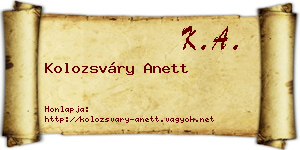 Kolozsváry Anett névjegykártya